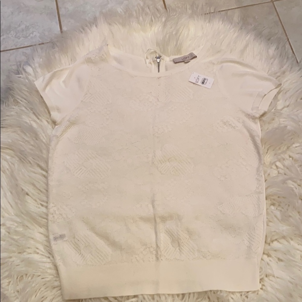 NWT LOFT lace type sweater